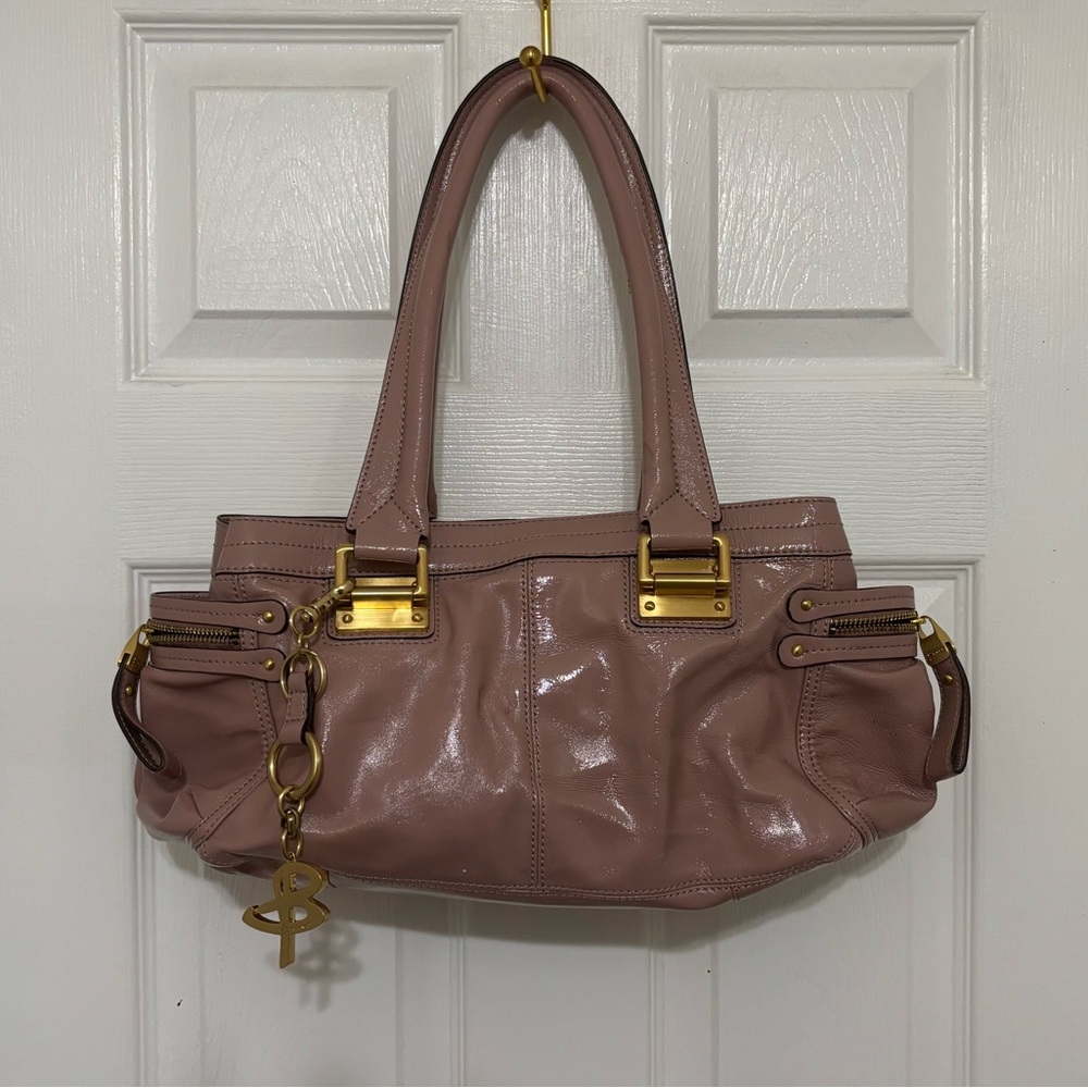B Makowsky Mauve Patent Leather Handbag